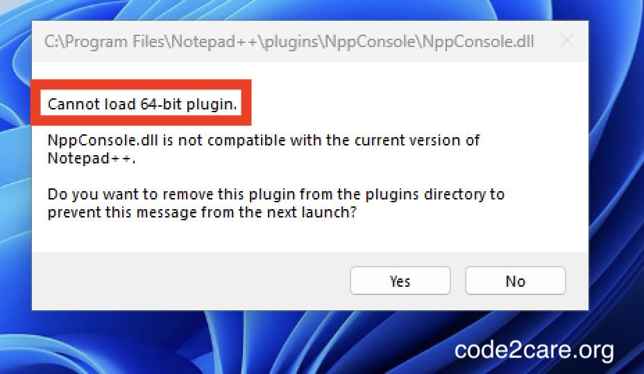 Notepad++ Cannot load 64-bit plugin